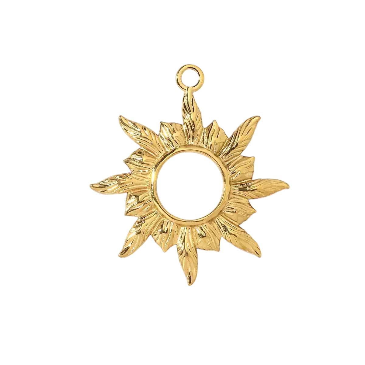 Gold Ocean & Nature Charms Collection, Starfish Turtle Dragonfly Fish Sun Pendant
