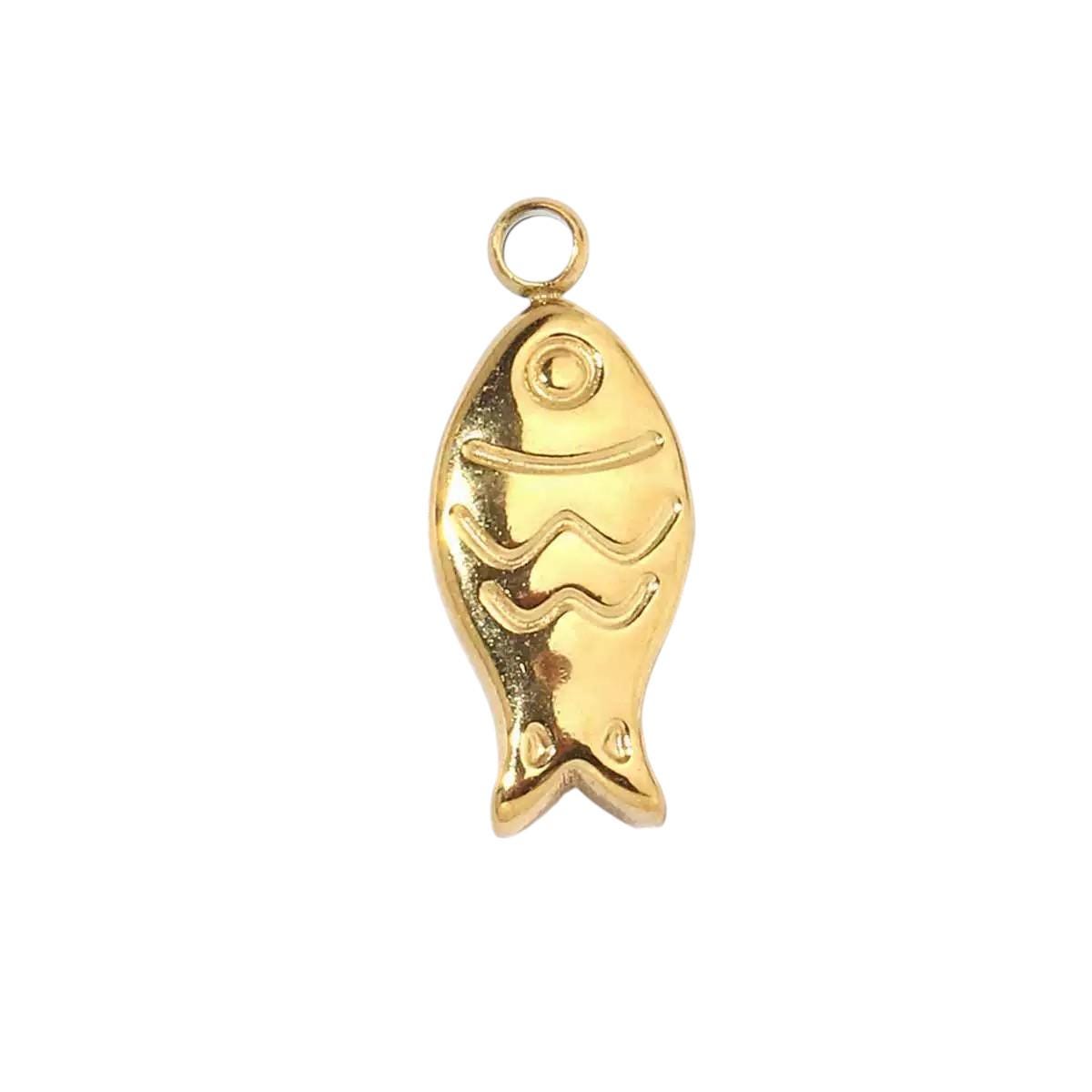 Gold Ocean & Nature Charms Collection, Starfish Turtle Dragonfly Fish Sun Pendant