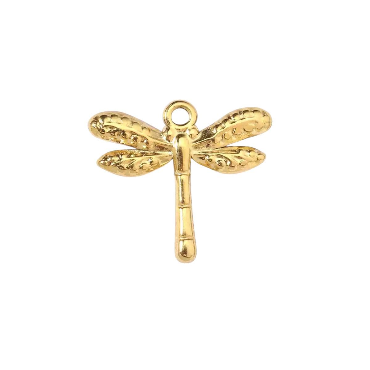 Gold Ocean & Nature Charms Collection, Starfish Turtle Dragonfly Fish Sun Pendant