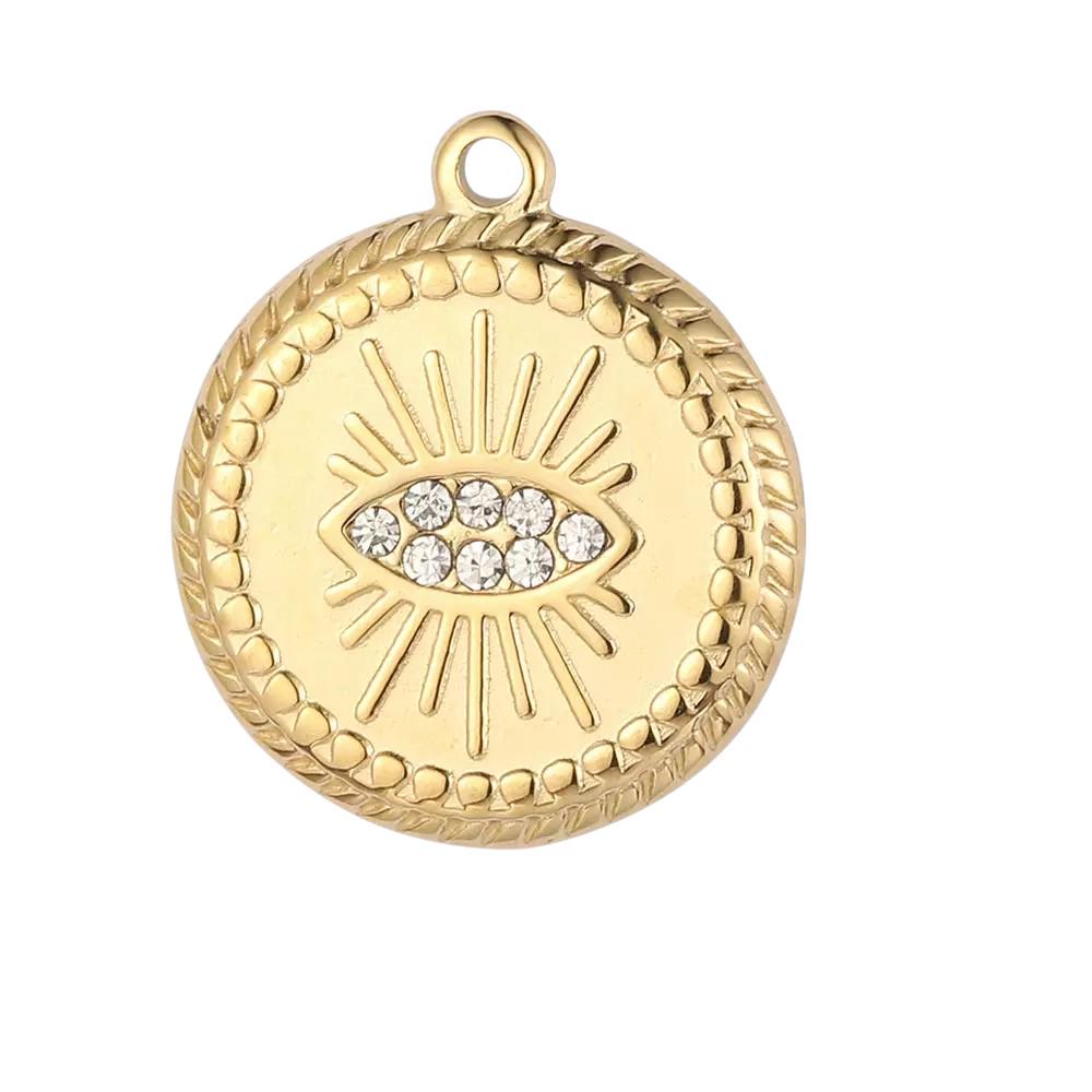 Gold Plated Evil Eye Charms, Celestial Heart Sun Star Hamsa Jewelry Charms