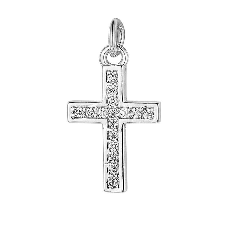Gold Plated Cross Peace Shell Charms, CZ Religious Symbol Jewelry Pendants