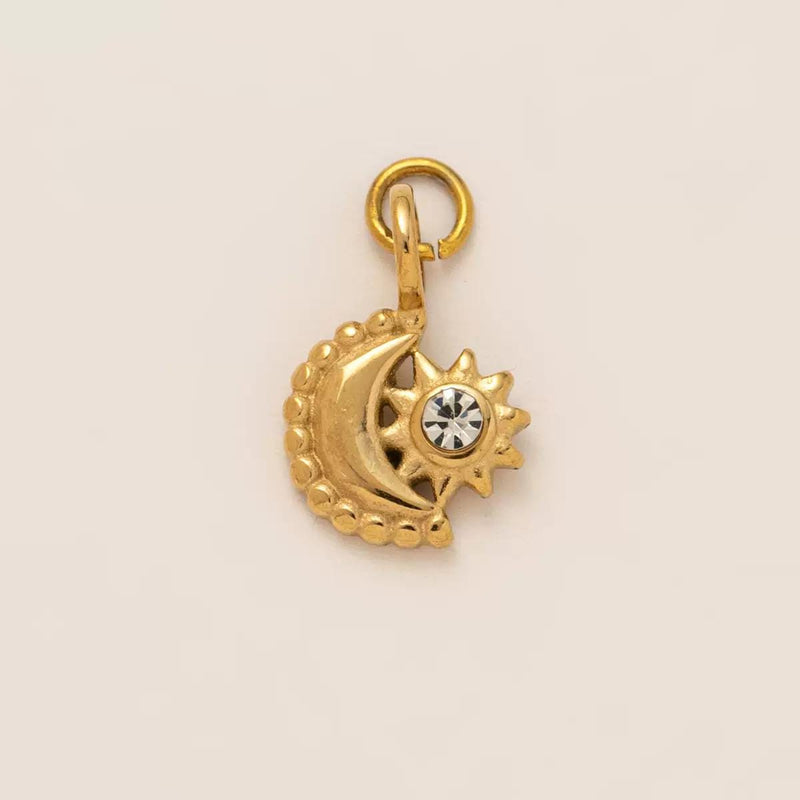 Gold Plated Symbol & Lucky Charms, Sun Moon Eye Camera Ballet Pendant Set