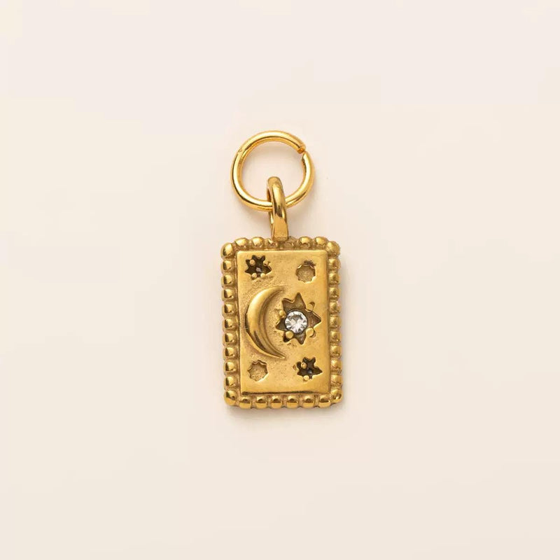 Gold Plated Symbol & Lucky Charms, Sun Moon Eye Camera Ballet Pendant Set