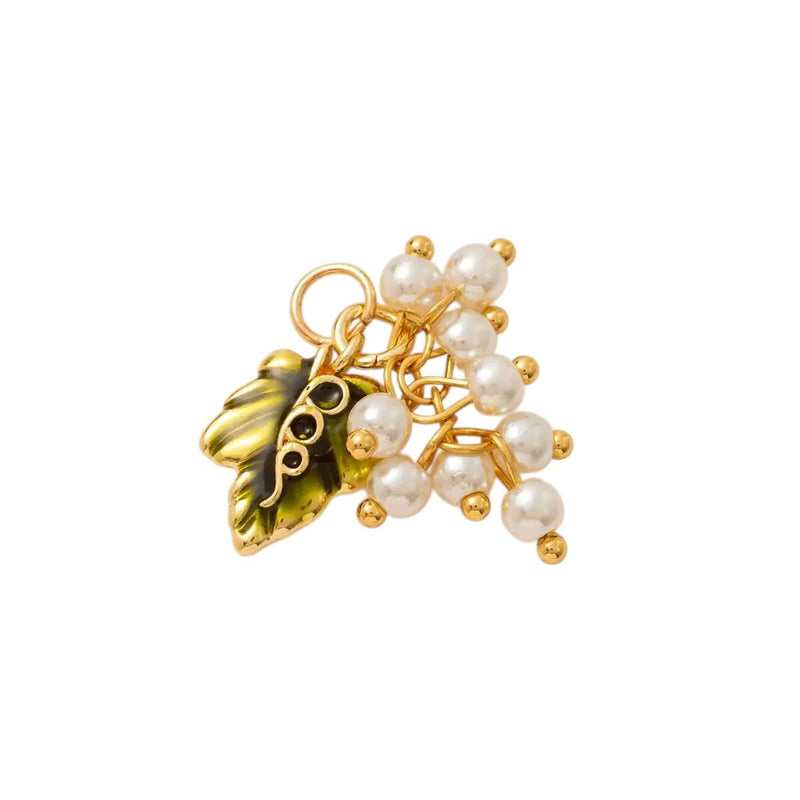 Gold Plated Enamel Flower Charms Set, Floral Pearl Fruit Heart Shoe Charms