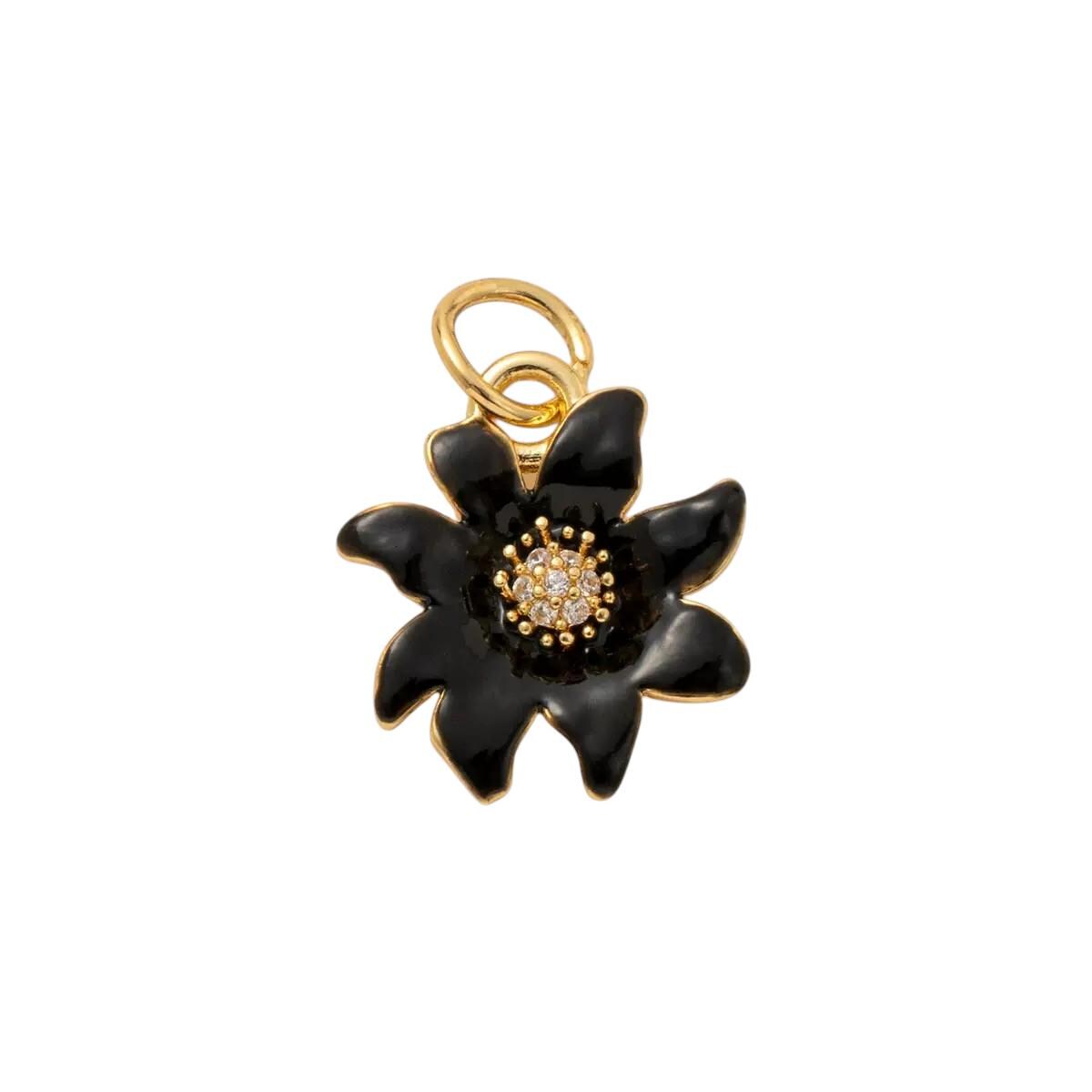 Gold Plated Enamel Flower Charms Set, Floral Pearl Fruit Heart Shoe Charms
