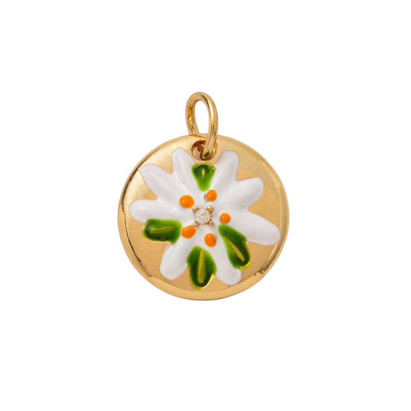 Gold Plated Enamel Flower Charms Set, Floral Pearl Fruit Heart Shoe Charms