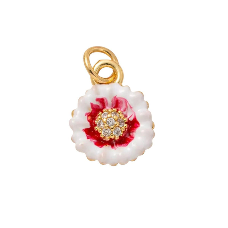 Gold Plated Enamel Flower Charms Set, Floral Pearl Fruit Heart Shoe Charms