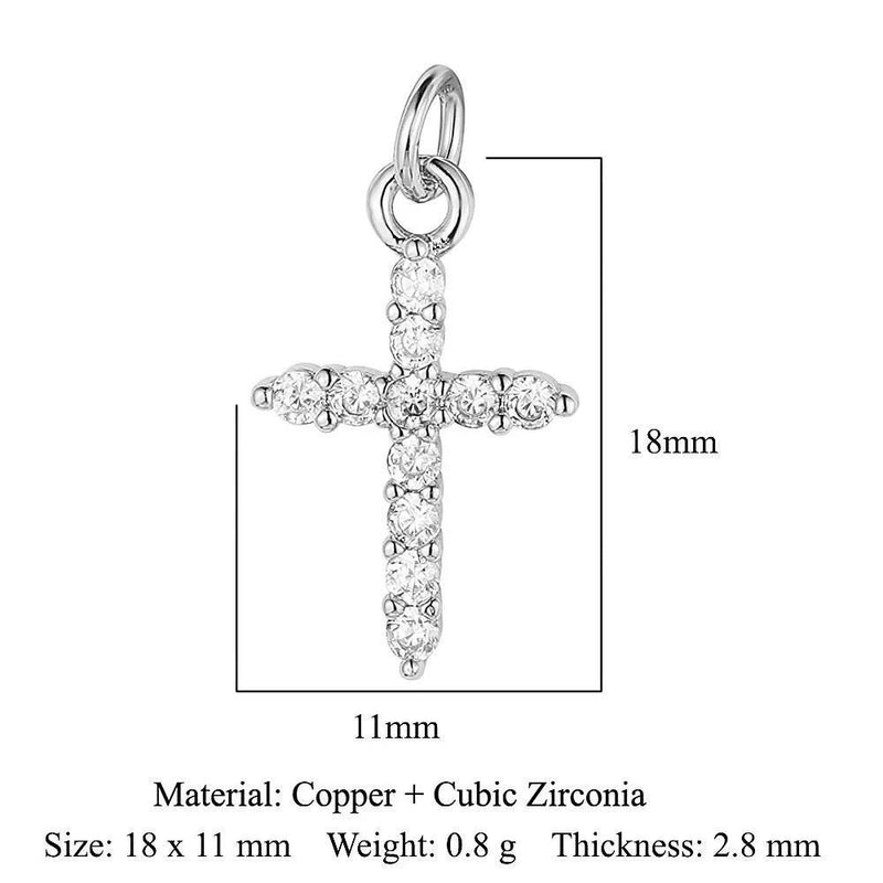 Gold Plated CZ Charms, Moon Lightning Cross Eye Star Charms, Religious Celestial Jewelry