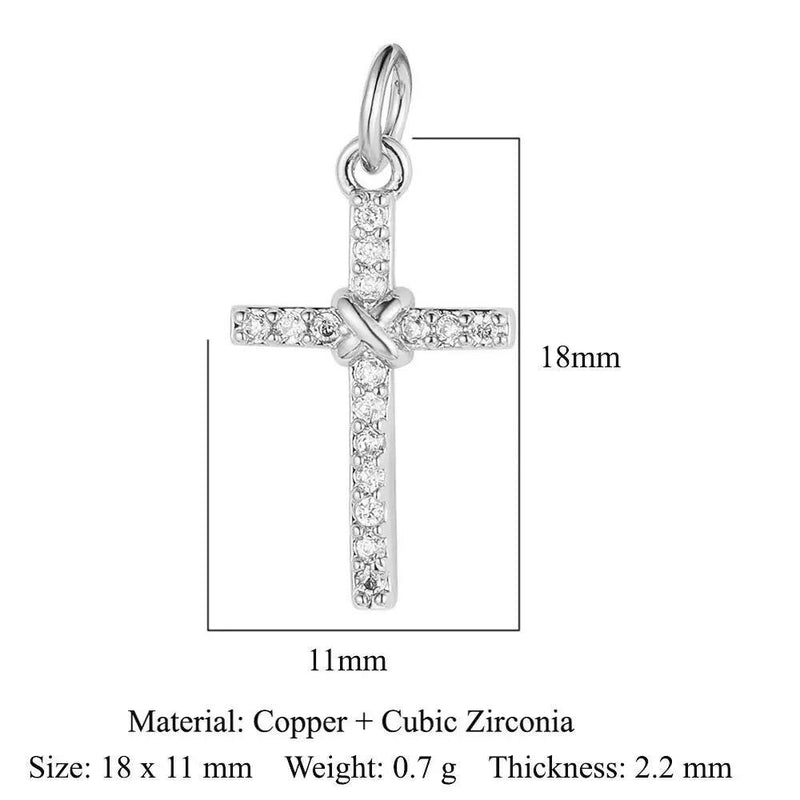 Gold Plated CZ Charms, Moon Lightning Cross Eye Star Charms, Religious Celestial Jewelry