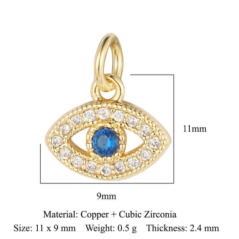 Gold Plated CZ Charms, Moon Lightning Cross Eye Star Charms, Religious Celestial Jewelry