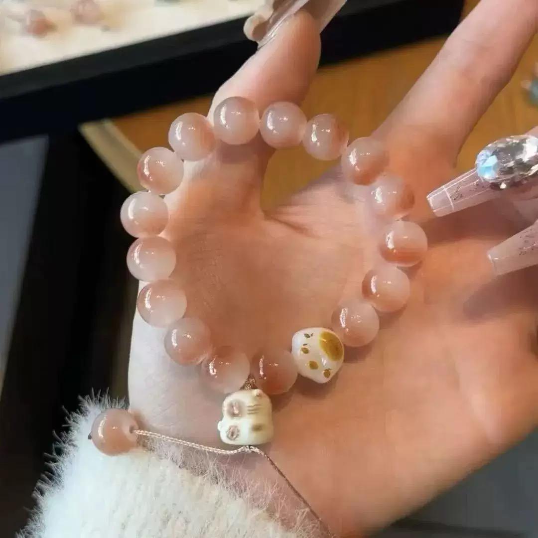 Handmade Gemstone Beaded Bracelets with Gold Plated Charms