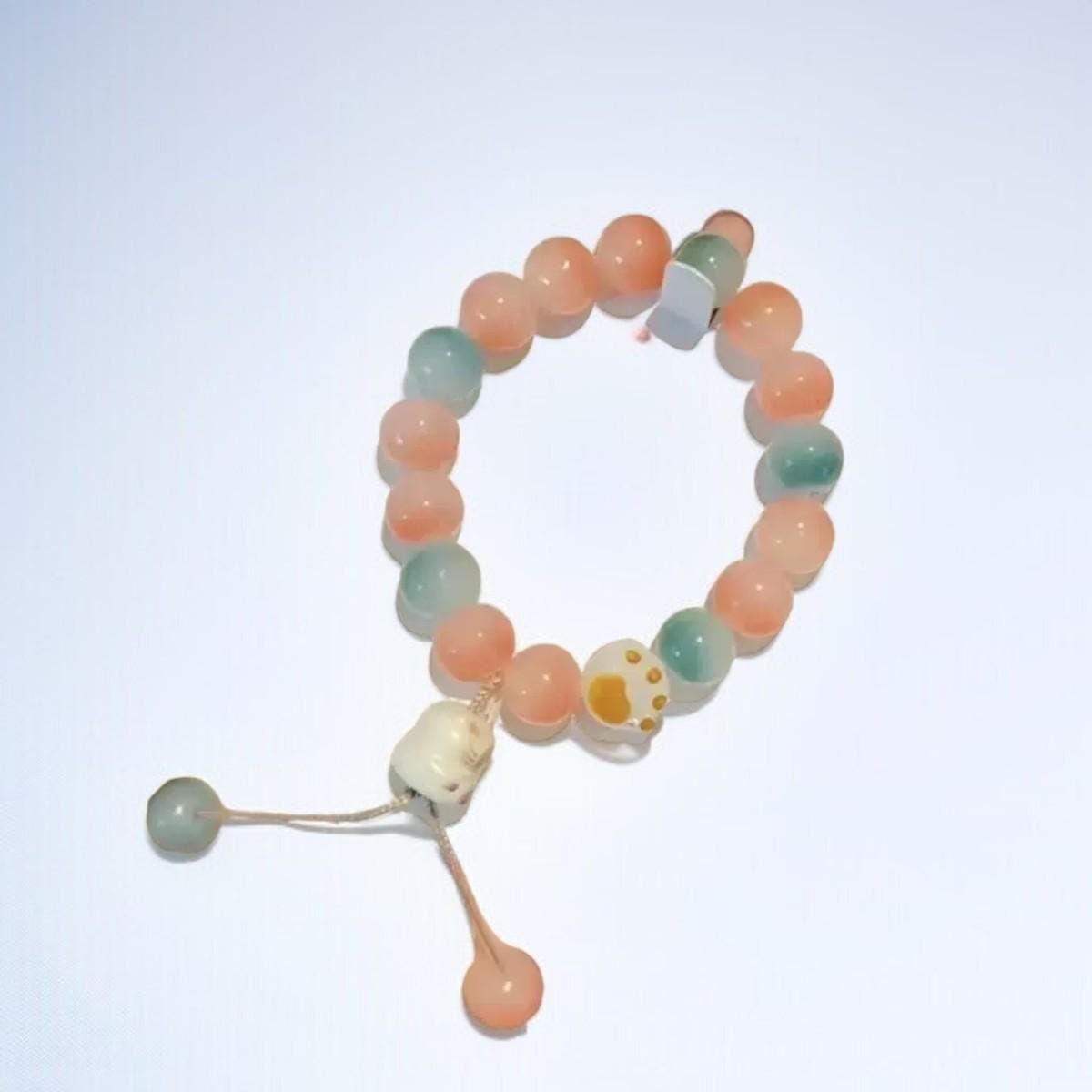 Handmade Gemstone Beaded Bracelets with Gold Plated Charms