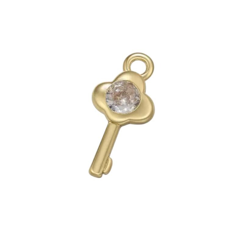 Gold Plated CZ Mini Charms Mix, Celestial Heart Flower Dolphin Footprint