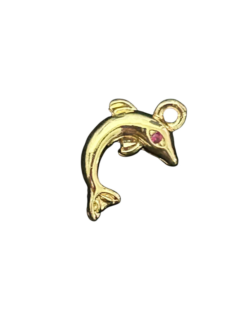 Gold Plated CZ Mini Charms Mix, Celestial Heart Flower Dolphin Footprint