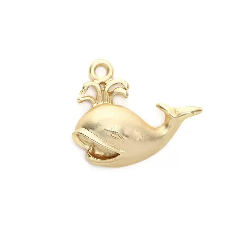 Gold Plated Ocean Charms Mix, Manatee Whale Alligator Shell Starfish