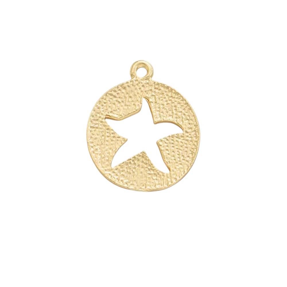 Gold Plated Ocean Charms, Sea Life Coin,