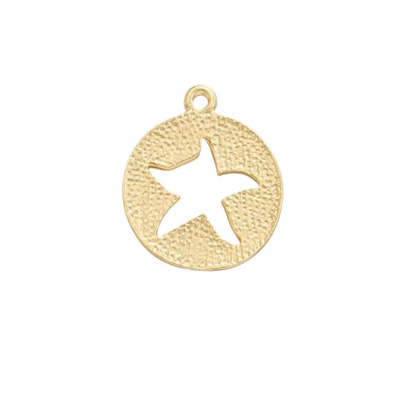 Gold Plated Ocean Charms, Sea Life Coin,