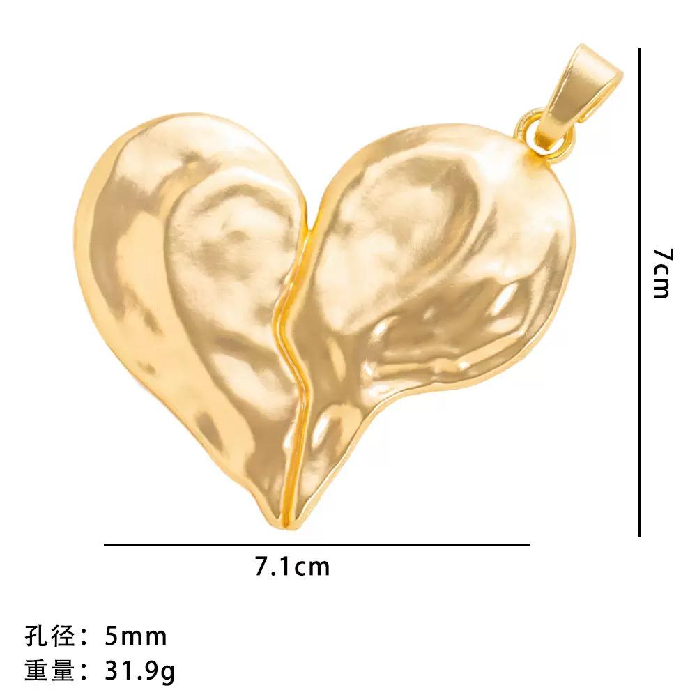 Large Gold Plated Heart Charms  Hammered Statement Heart Pendants