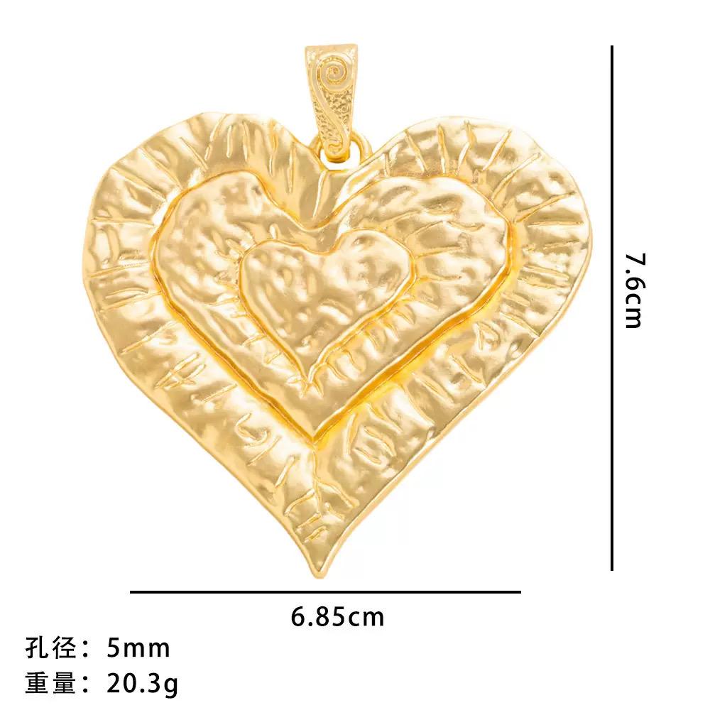 Large Gold Plated Heart Charms  Hammered Statement Heart Pendants
