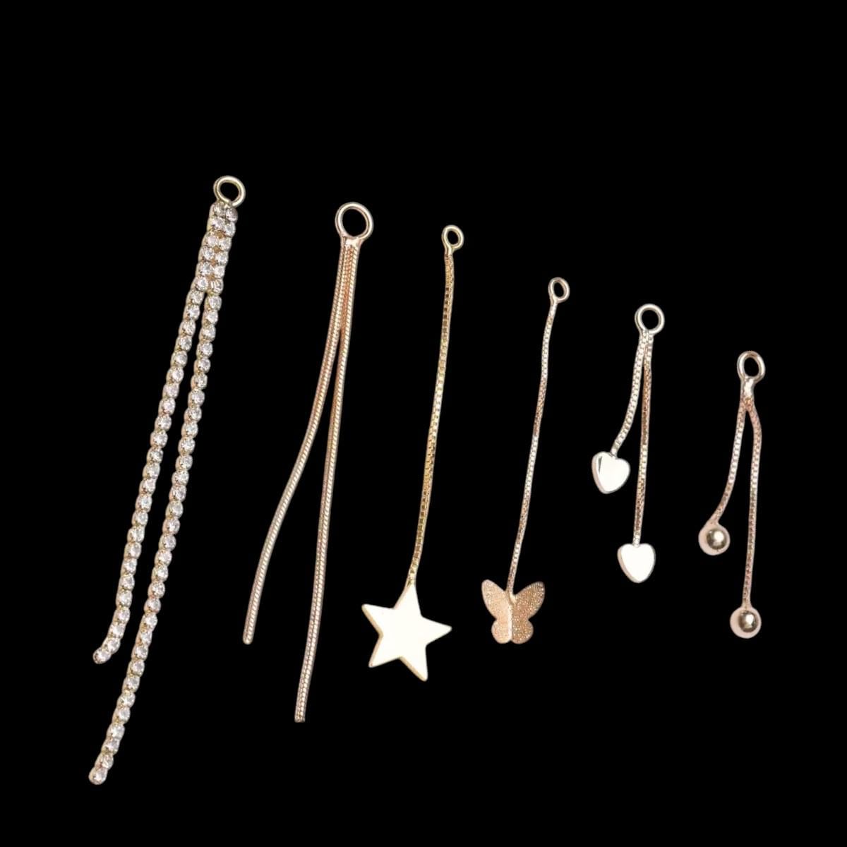 Gold Plated Dangle Chain Charms