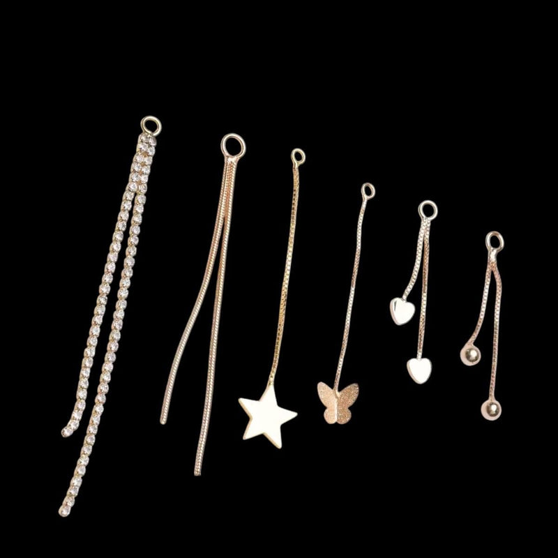 Gold Plated Dangle Chain Charms