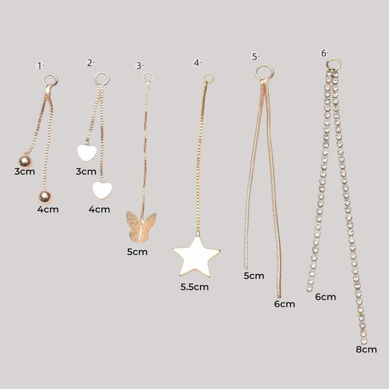 Gold Plated Dangle Chain Charms