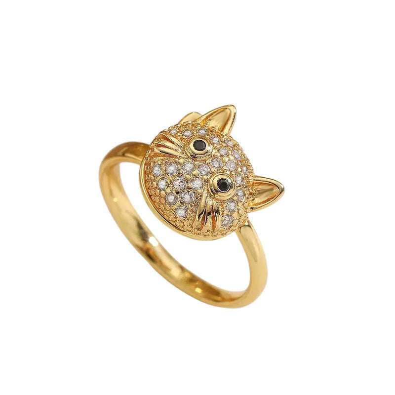 Gold Plated Spinner Rings  Crystal Floral, Heart & Cat Spin Rings
