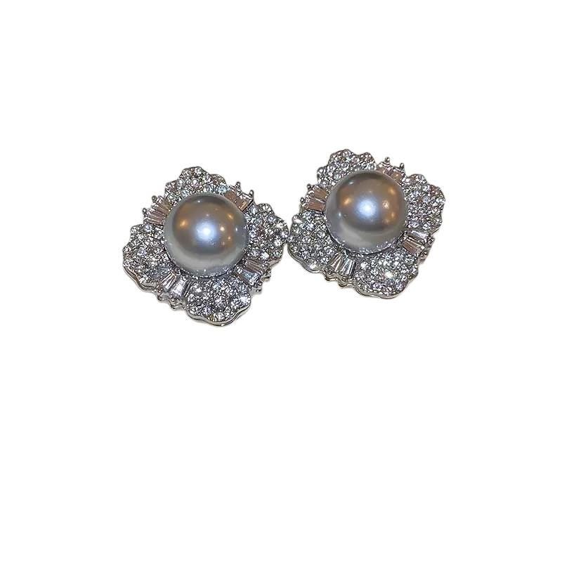Gold Plated Pearl Drop Earrings  Floral, Baroque & Crystal Accents