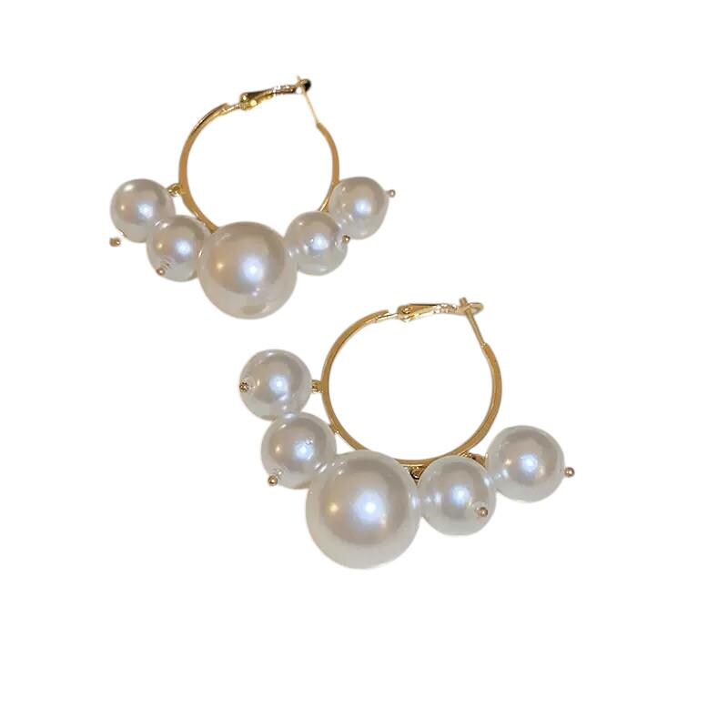 Gold Plated Pearl Drop Earrings  Floral, Baroque & Crystal Accents