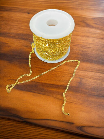 Gold Cable Chain by the Yard  2mm Jewelry Chain for Necklaces & Bracelets
