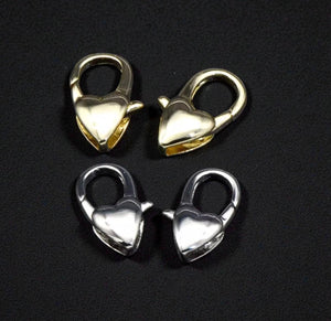 14mm Heart Lobster Clasps, 18K Gold Plated Copper Jewelry Clasps, DIY