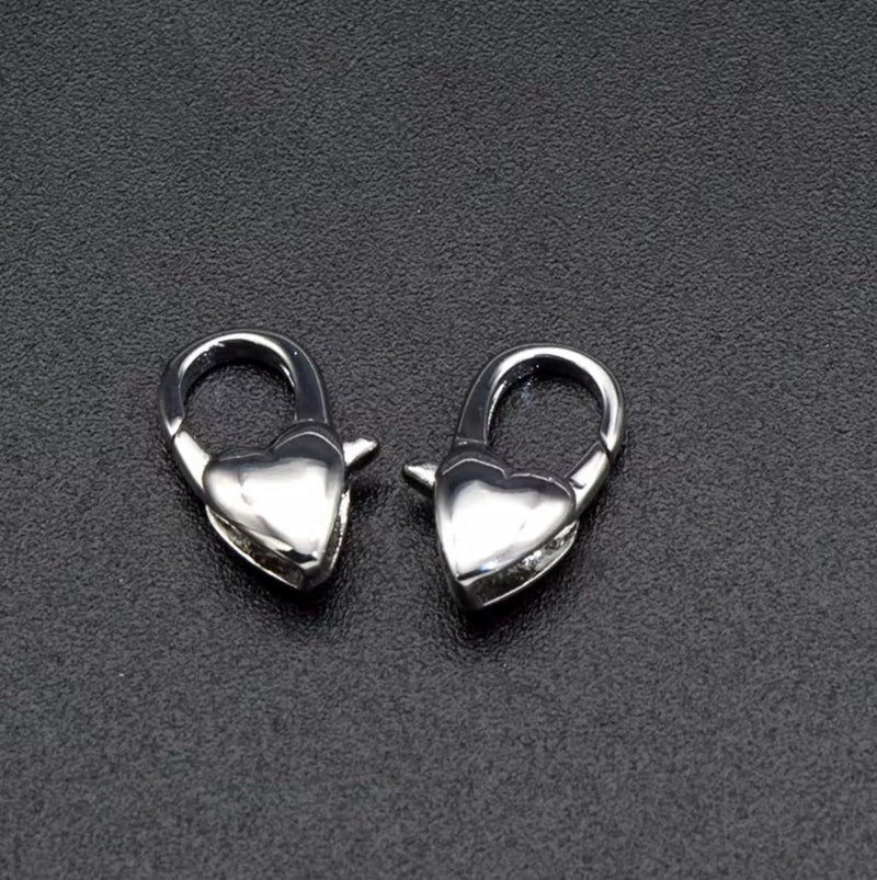 14mm Heart Lobster Clasps, 18K Gold Plated Copper Jewelry Clasps, DIY