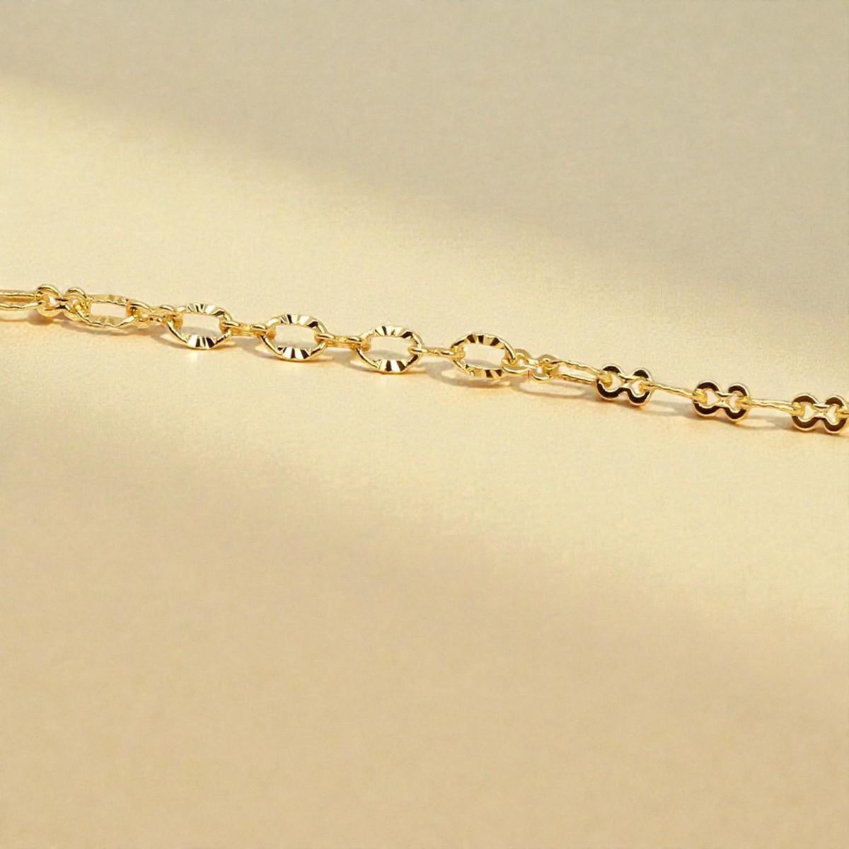 Diamond Cut Oval Cable Chain, S-Link Style Gold Plated Chain by the Yard, for DIY Necklaces & Bracelets