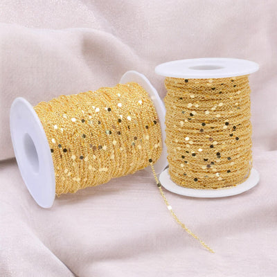 Gold Plated Disc Chain by the Yard, Satellite Cable Chain, DIY