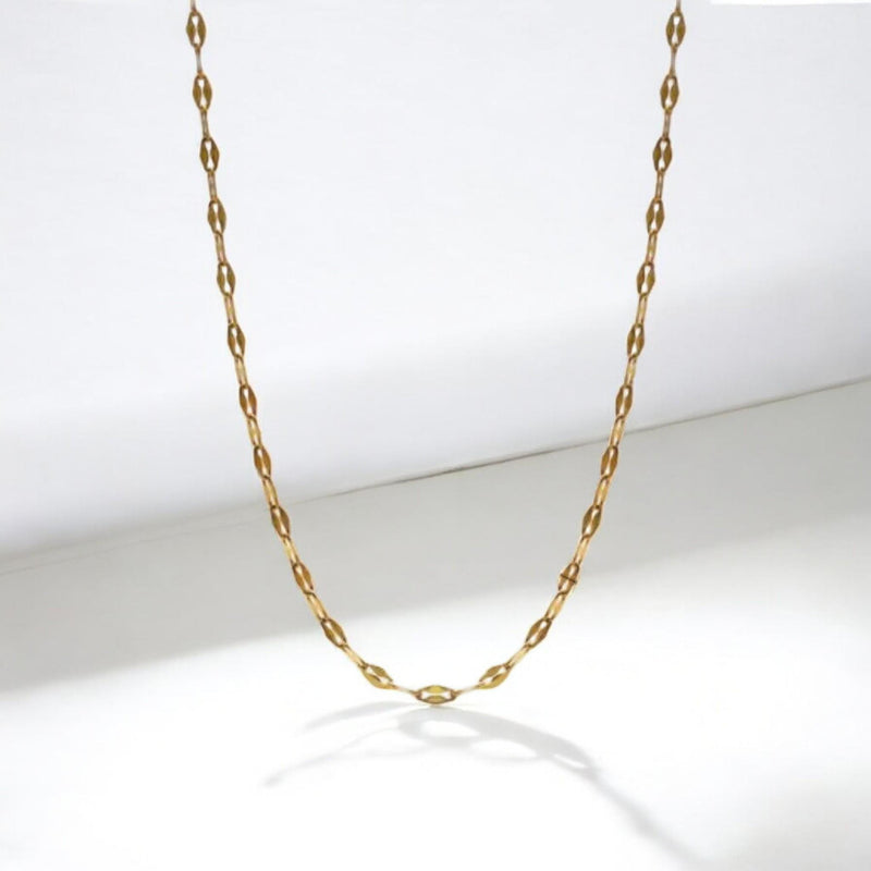18K Gold Plated Figaro Cut Chain 2.2mm | Stainless Steel Necklace | DIY Jewelry Chain