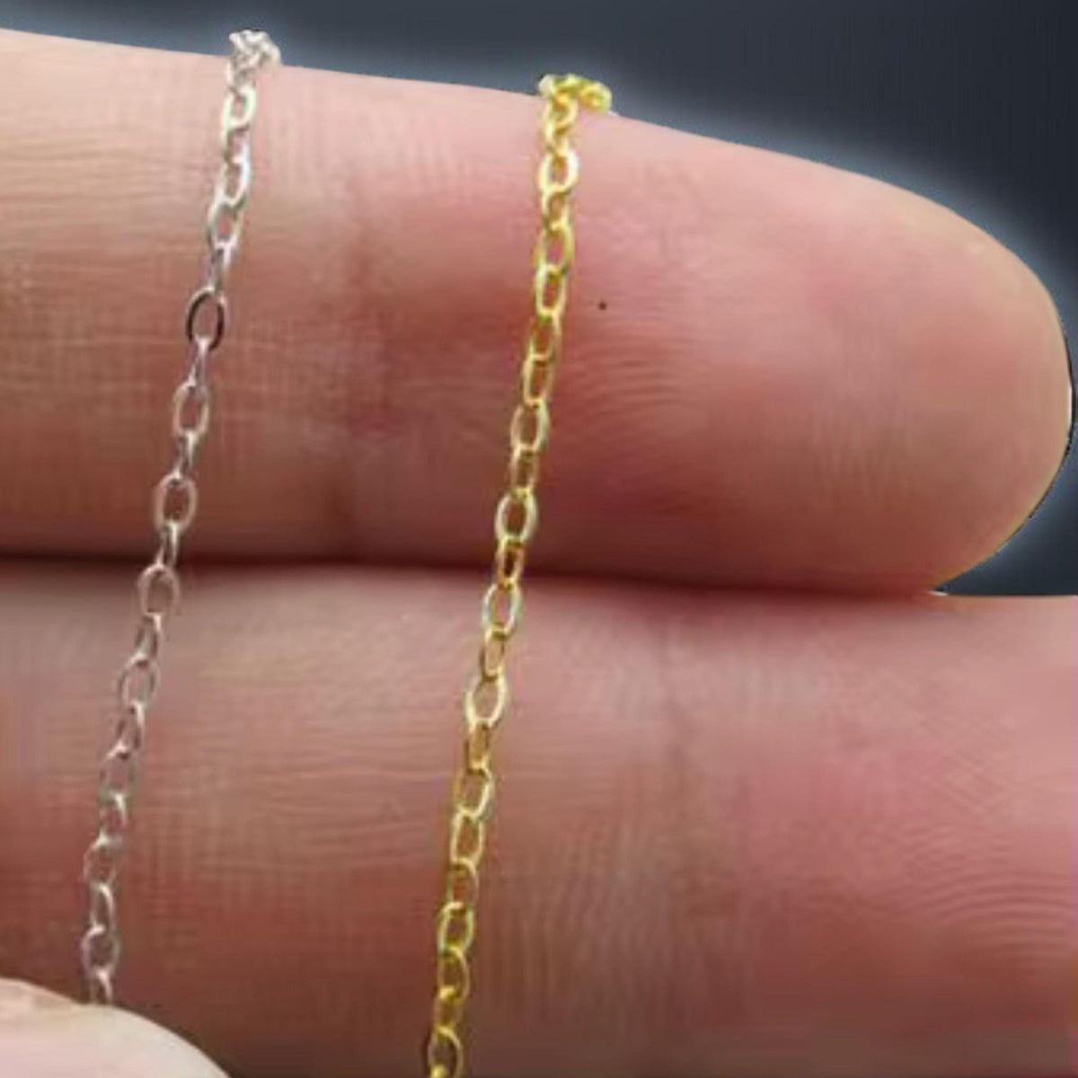 18K Gold Plated Cable Chain Necklace | Dainty Chain for Charms & Layering