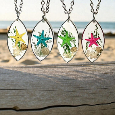 Starfish Resin Necklace | Ocean Inspired Star Fish Pendant | Beach Jewelry Gift