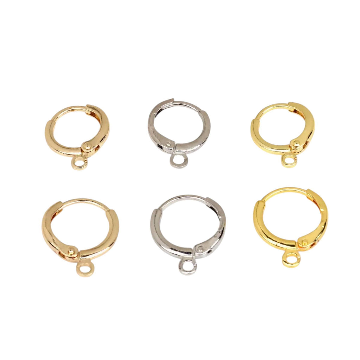 18K Gold Plated Huggie Hoop Earrings with Loop | Charm Connector Hoops DIY