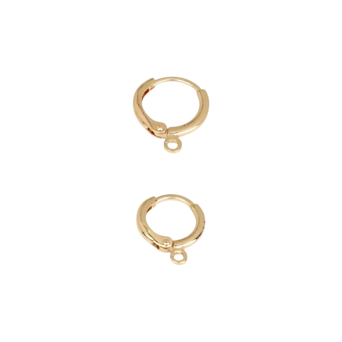 18K Gold Plated Huggie Hoop Earrings with Loop | Charm Connector Hoops DIY