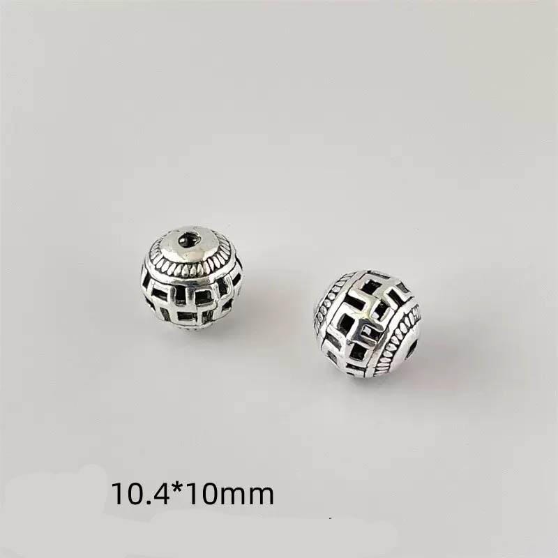 10mm Antique Silver Barrel Beads | Tribal Scroll Spacer Beads 10mm