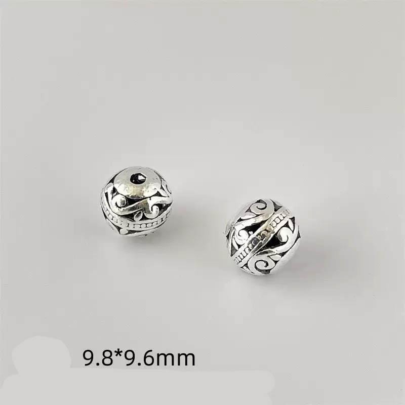 10mm Antique Silver Barrel Beads | Tribal Scroll Spacer Beads 10mm