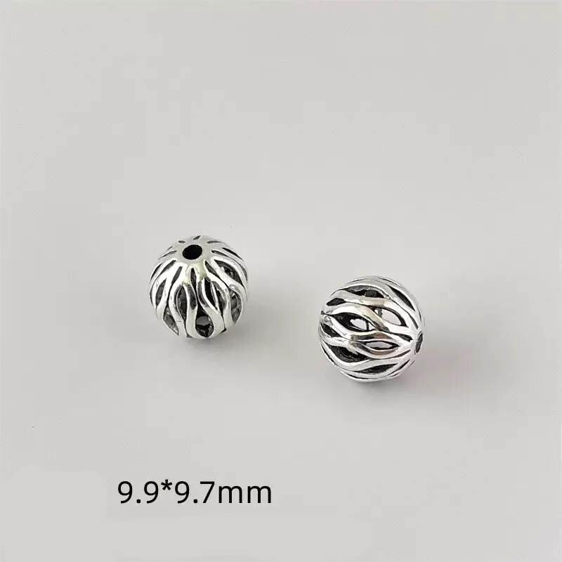 10mm Antique Silver Barrel Beads | Tribal Scroll Spacer Beads 10mm