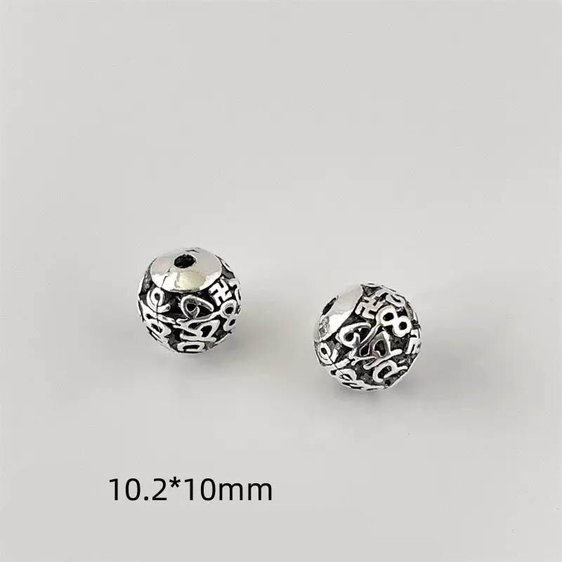 10mm Antique Silver Barrel Beads | Tribal Scroll Spacer Beads 10mm