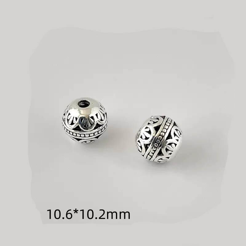 10mm Antique Silver Barrel Beads | Tribal Scroll Spacer Beads 10mm