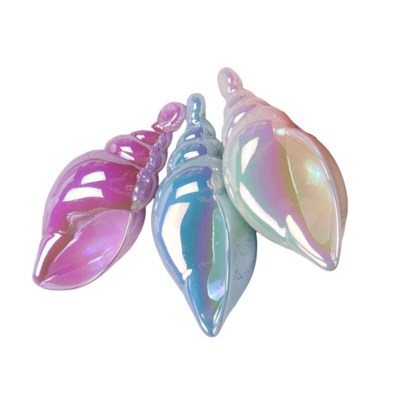 Iridescent Shell Charms | Pastel Conch Shell Pendants