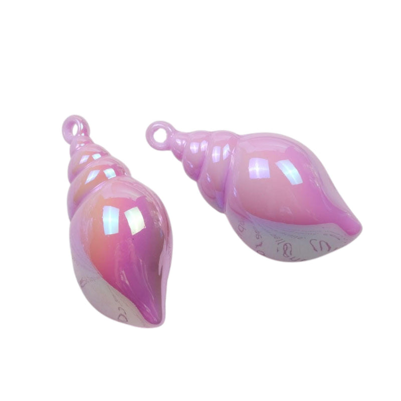 Iridescent Shell Charms | Pastel Conch Shell Pendants