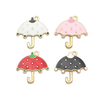 Enamel Umbrella Charms | Gold Tone Rain Umbrella Pendants