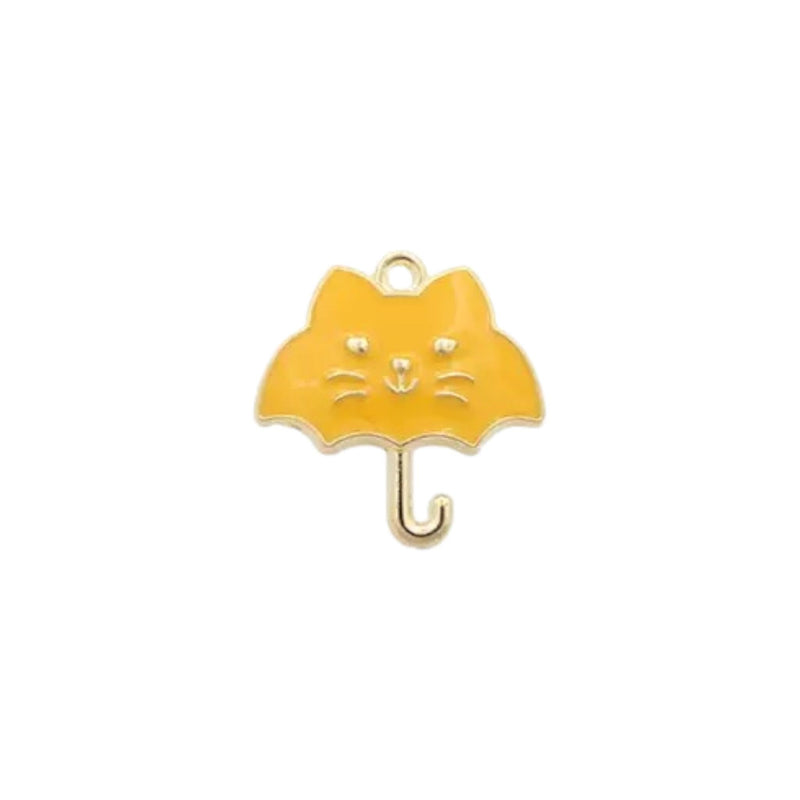 Cat Enamel Charms | Gold Tone Kitty Pendants