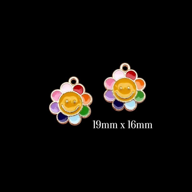 Gold Plated Rainbow Charms | Happy Love Lucky Enamel Pendants