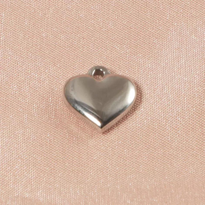 Gold Plated Puffy Heart Charms | Stainless Steel Heart Pendants | 12mm 14mm 16mm |